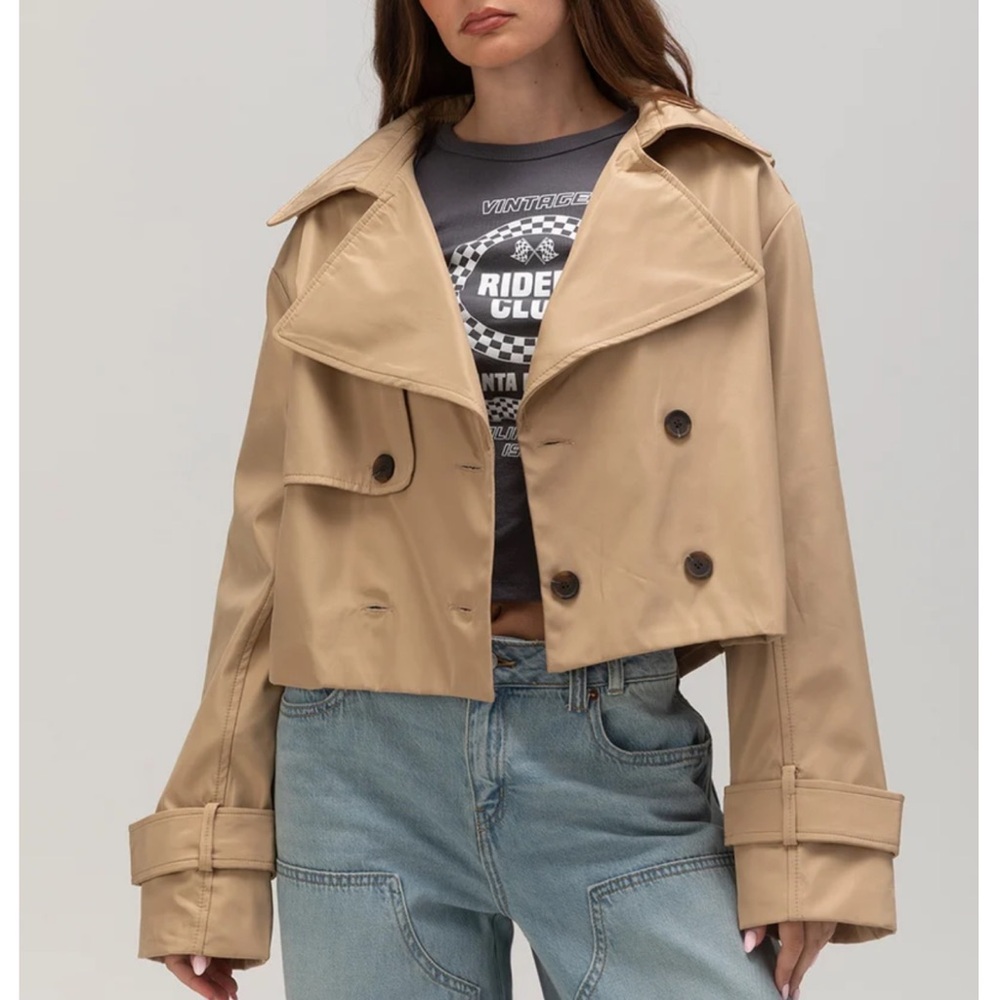 RSQ Womens Crop Trench Coat